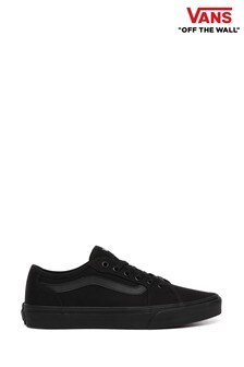 black leather vans shoes size 3