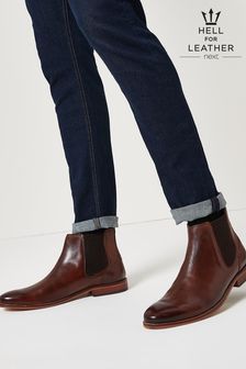 Brown Casual Chelsea Boots Men : Roamers Tom Mens Oily Leather Ankle ...