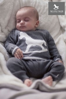 The Little Tailor Grey Baby Knitted Jumper