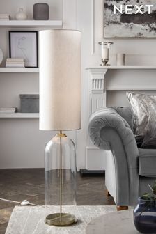 Brushed Chrome Gloucester Floor Lamp with Fabric Shade (231148) | £120