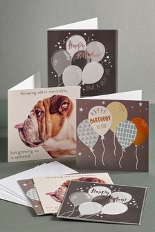 Set of 6 Black Mixed Cards