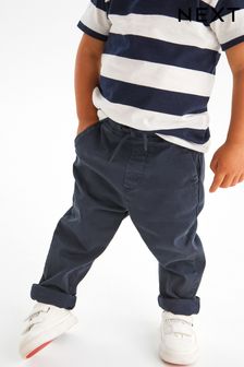 Navy Blue Loose Fit Pull-On Chino Trousers (3mths-7yrs) (234034) | £11 - £13