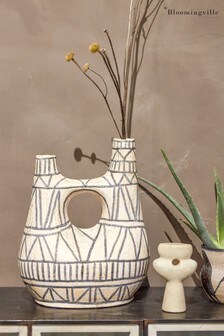 Bloomingville White Deco Terracotta Vase