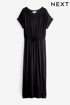 Black Short Sleeve Maxi Summer Dress (237210) | £30