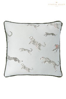 Yvonne Ellen Silver Mono Cheetah Cushion