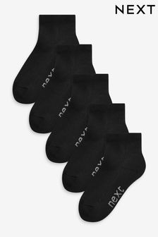 5 Pack Mid Cut Cotton Rich Cushioned Ankle Socks