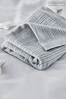 The White Company Grey Cellular Satin Blanket