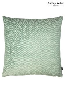 Ashley Wilde Spa Green/Eau De Nil Kenza Geometric Feather Filled Cushion