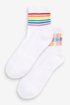 Rainbow Stripe Tube Socks 2 Pack