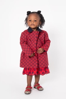 GUCCI Kids Baby Red GG Cotton Coat
