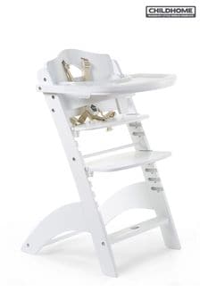 Adjustable High Chair in White - Lambda 3 By Childhome
