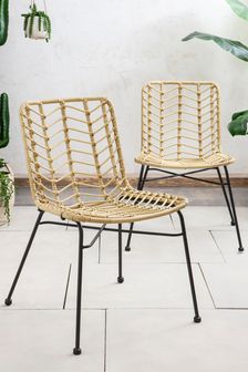 Set of 2 Natural Tahiti Dining Chairs