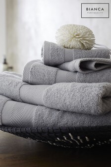 Bianca Grey Silk Blend Towel