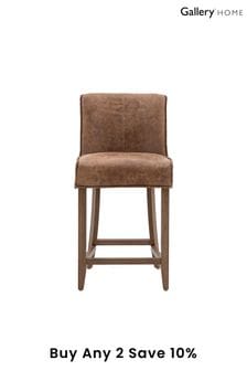 Gallery Home Brown Cory Leather Bar Stool Set of 2