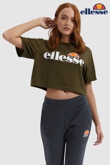 Ellesse™ Khaki Alberta Crop T-Shirt