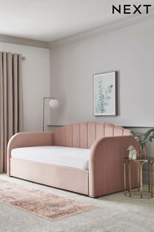 Opulent Velvet Blush Pink Stella Upholstered Daybed Frame (245817) | £599