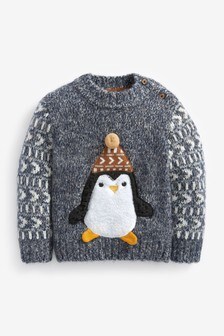 Grey Younger Boys Grey Penguin Jumper (3mths-7yrs) (246355) | £15 - £17