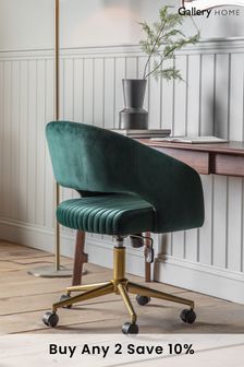 Gallery Home Murray Swivel Chair in Green Velvet
