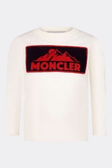 Moncler Enfant Boys Ivory Cotton Long Sleeve T-Shirt