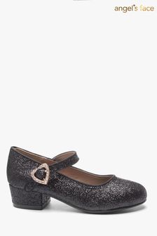 Girls Black Spot On Sparkly Shoes UK Sizes 6-12 H2306 