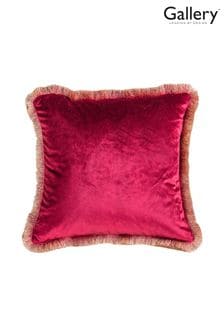 Gallery Direct Red Ombre Velvet Fringed Cushion