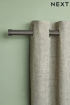 Pewter Grey Extendable Stud End 35mm Eyelet Curtain Pole Kit