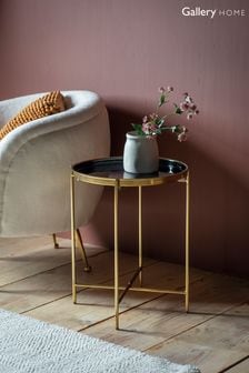 Gallery Home Valetta Black and Gold Side Table
