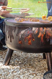 Wildfire Deep Steel Firepit with Cooking Grill by La Hacienda