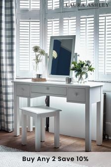 Ashwell Cotton White Dressing Table Mirror by Laura Ashley