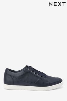 Navy Blue Regular Fit Perforated Trainers (251265) | £38