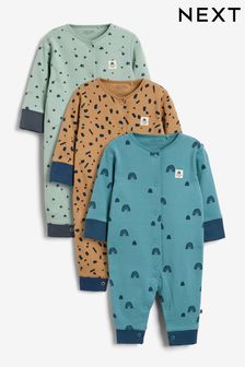 Blue Rainbow And Stars Footless Sleepsuits 3 Pack (0mths-3yrs) (251780) | £18 - £22
