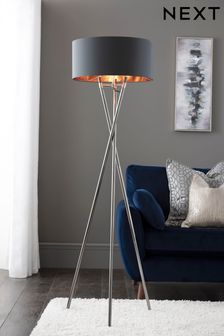 Grey Rico Tripod Floor Lamp (252528) | £135