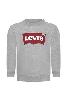 Levis Kidswear Baby Boys Grey Cotton Batwing Logo Sweater