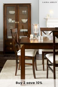 Balmoral Dark Chestnut Pair Of Dining Chairs by Laura Ashley