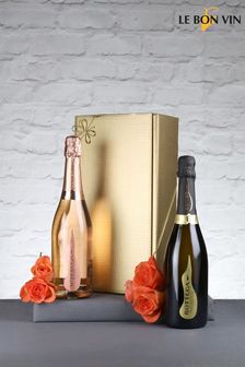 Le Bon Vin Set of 2 Vintage Prosecco And Sparkling Rosé Wine Gift Set (254372) | £40