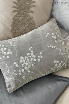 Laura Ashley PussyWillow Off White/Dove Grey Oblong Cushion,Piped,Zipped,Pad, 