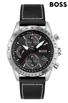 BOSS Pilot Edition Chrono Leather Strap Black Watch