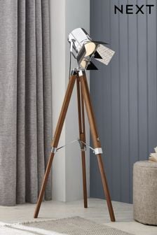 Natural Henley Wood Tripod Floor Lamp (255367) | £125
