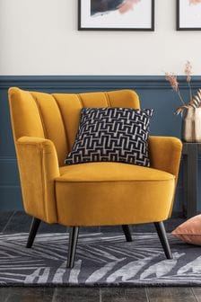 Opulent Velvet Ochre Yellow Rosie Accent Chair (257263) | £325
