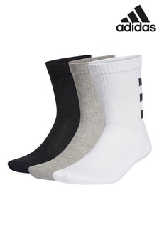 adidas Multi 3 Stripe Half Cushioned Crew Socks 3 Pack