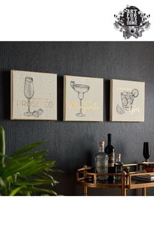 Art For The Home Gold Drinks Collection Trio Wall Art