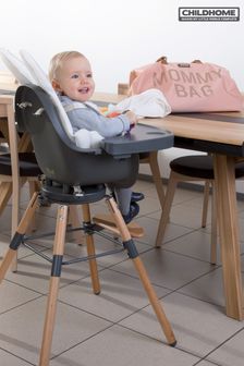 Highchair In Natural And Anthracite. Evolu One.80 By Childhome