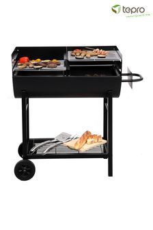 Tepro Black Garden Detroit Barrel Large Charcoal BBQ (263014) | £135