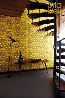 Orla Kiely Yellow Giant Rhodedendron Wallpaper Wallpaper
