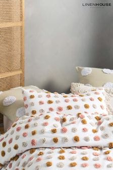 Linen House Set of 2 Pink Haze Tufted Spot Pillowcases