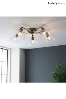 Gallery Home Antique Brass Pierre 5 Bulb Ceiling Light