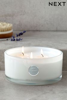 White Country Luxe Spa Retreat Lavender & Geranium 3 Wick Candle
