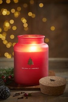 Red Festive Spice Scented Jar Candle