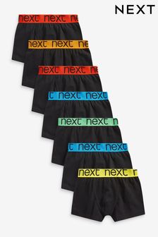 Black/Multi Waistband 7 Pack Trunks (2-16yrs) (272960) | £20 - £25