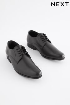 Black Standard Fit (F) School Leather Lace Up Shoes (274951) | £30 - £41